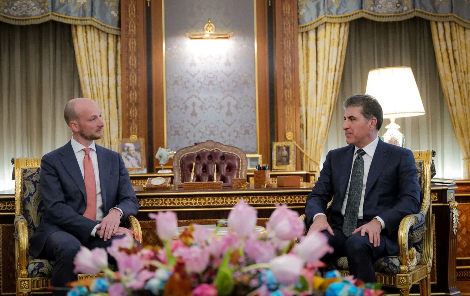 Kurdistan Region President Nechirvan Barzani (right) receiving Adriaan IJsselstein, the new Dutch consul general in Erbil (left) on January 22, 2025. Photo: Kurdistan Region Presidency