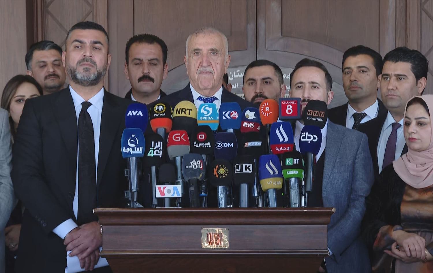 New Generation Movement (NGM) MP Mohammed Sulaiman speaking during a press conference in Erbil on January 22, 2024. Photo: screengrab/Rudaw