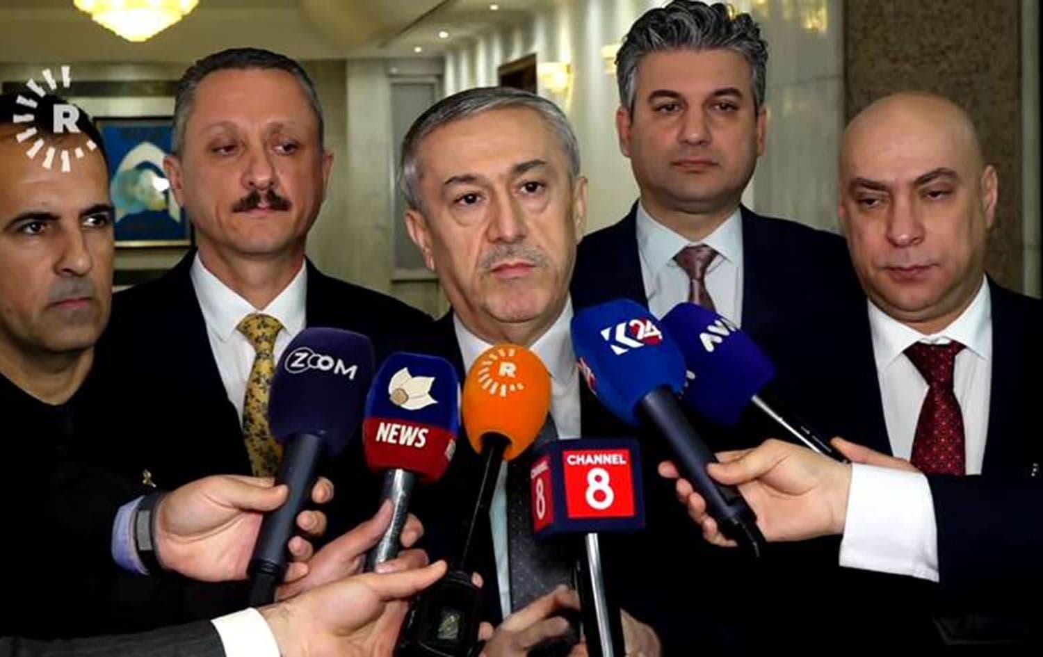 Abdullah Haji Mahmood, minister of Martyrs and Anfal Affairs, speaks to the press on January 23, 2025. Photo: Rudaw