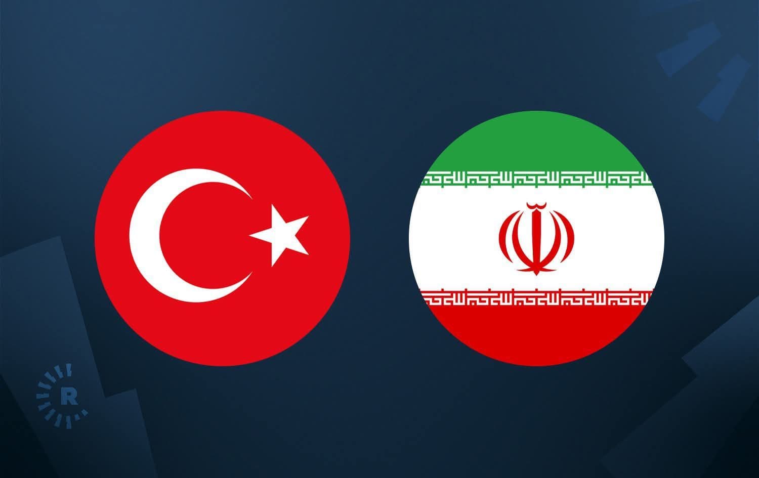 Turkish flag (left) and Iranian flag (right). Graphic: Rudaw