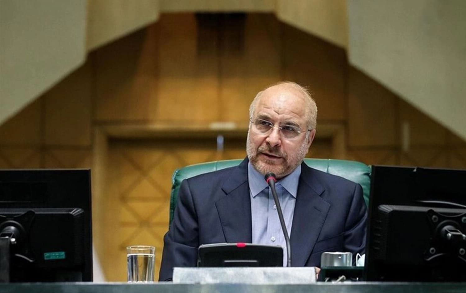 Iranian parliament speaker Mohammed Bagher Ghalibaf in a parliament session on January 26, 2025. Photo: Tasnim news agency