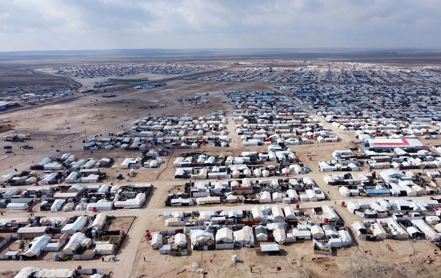 This aerial picture taken on January 27, 2024 shows a view of al-Hol camp in Syria's northeastern Hasaka province. Photo: Delil Souleiman/AFP
