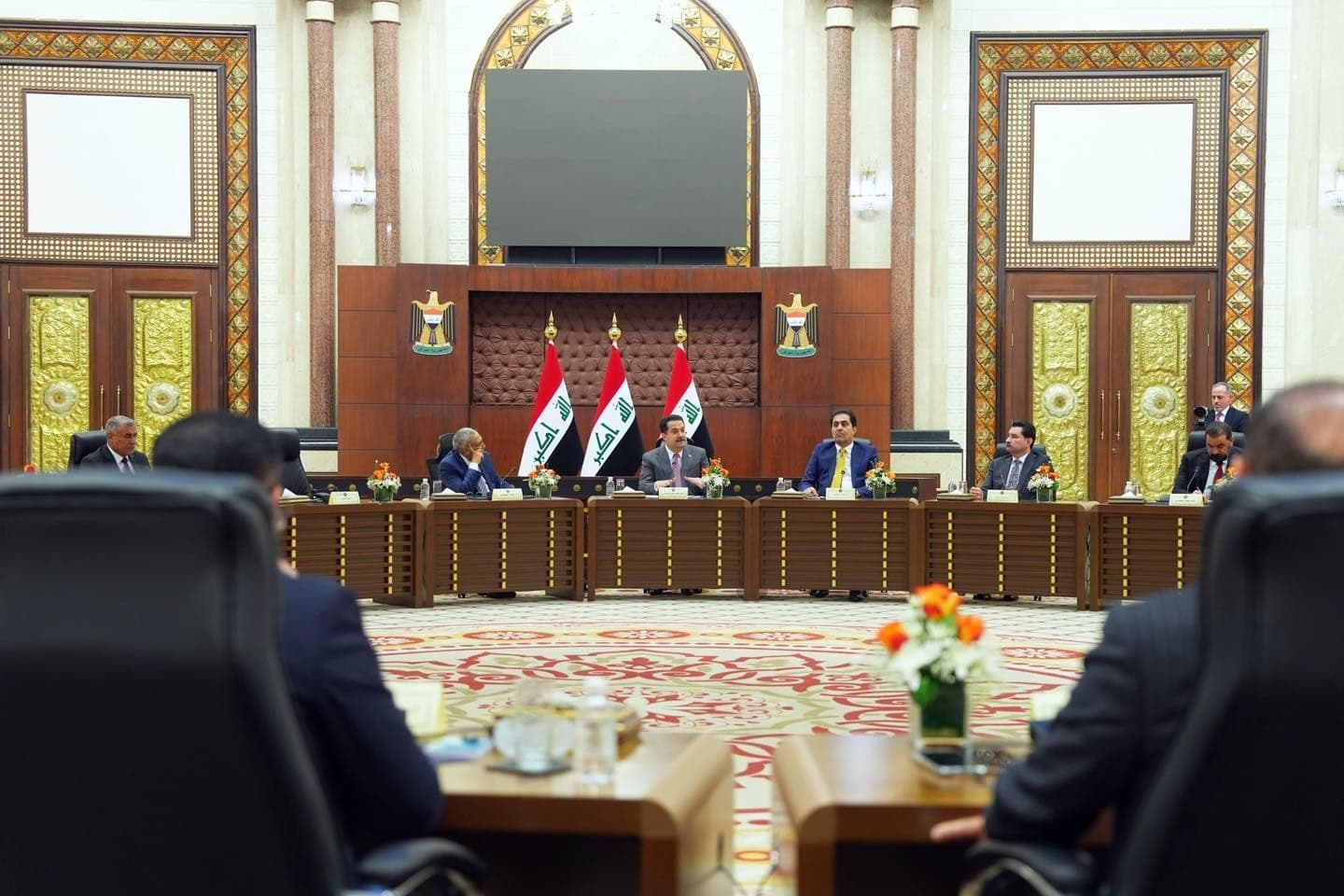 Irak Başbakanı Muhammed Şiya es-Sudani, parlamento grup başkanları ile toplandı. /Foto: Rûdaw