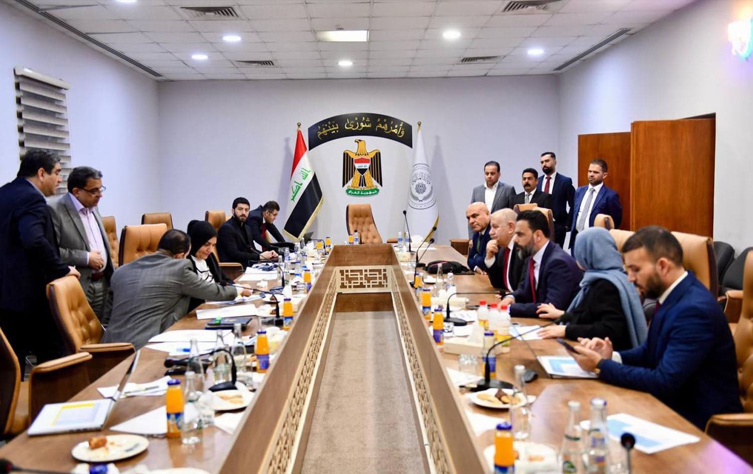 Delegations from the federal and regional governments meet about KRG civil servant salaries in Baghdad on February 1, 2025. Photo: Iraqi finance ministry