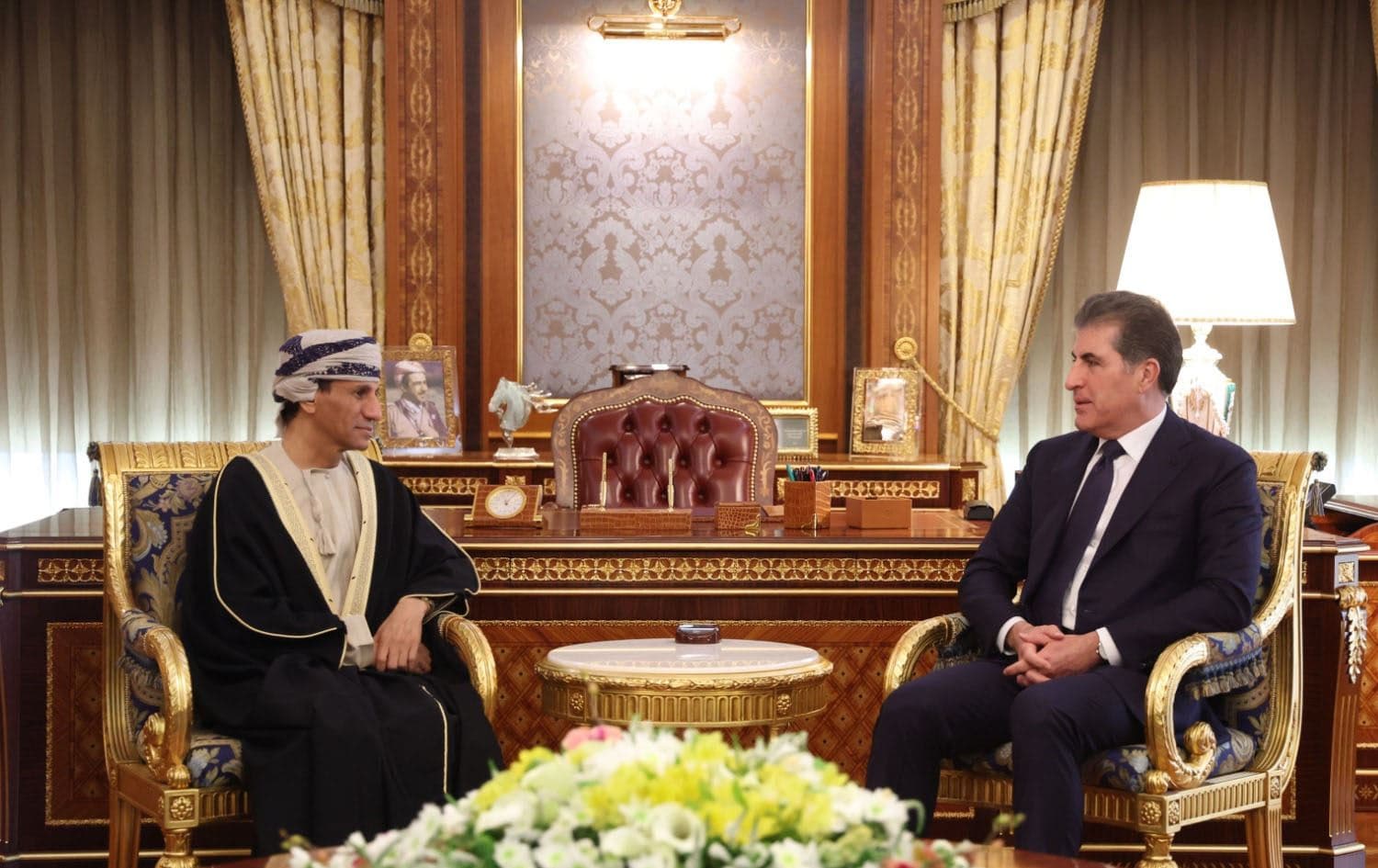 Kurdistan Region President Nechirvan Barzani (right) meeting with United Nations Assistance Mission for Iraq (UNAMI) chief Mohamed al-Hassan (left) in Erbil on February 5, 2025. Photo: Kurdistan Region Presidency