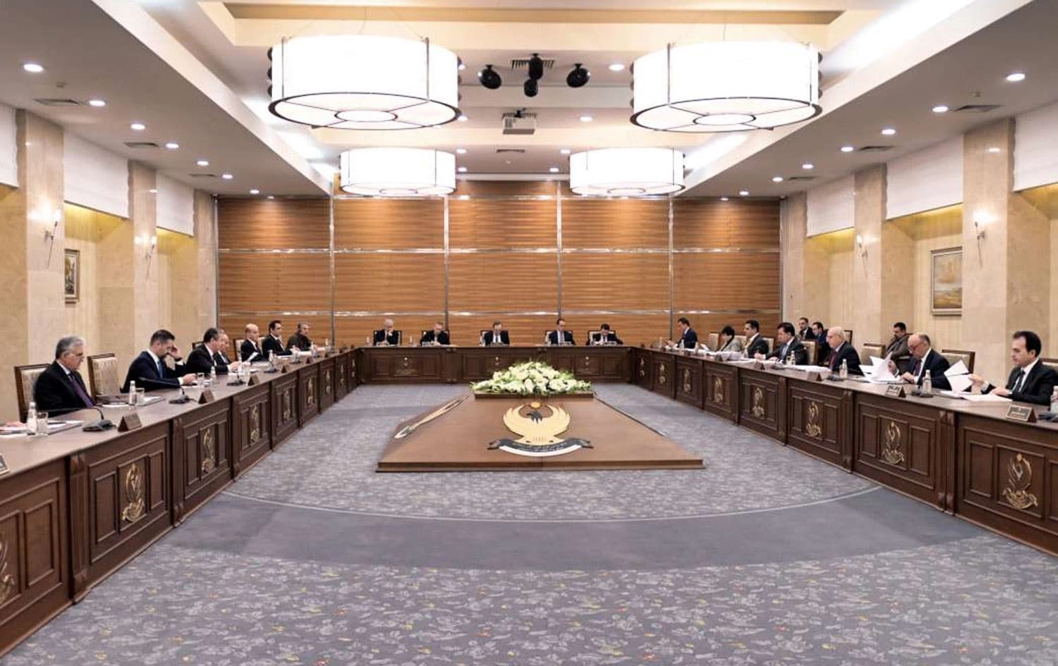 دیمەنێکی کۆبوونەوەکەی ئەمڕۆی ئەنجوومەنی وەزیران؛ وێنە: ماڵپەڕی حکومەتی هەرێمی کوردستان 