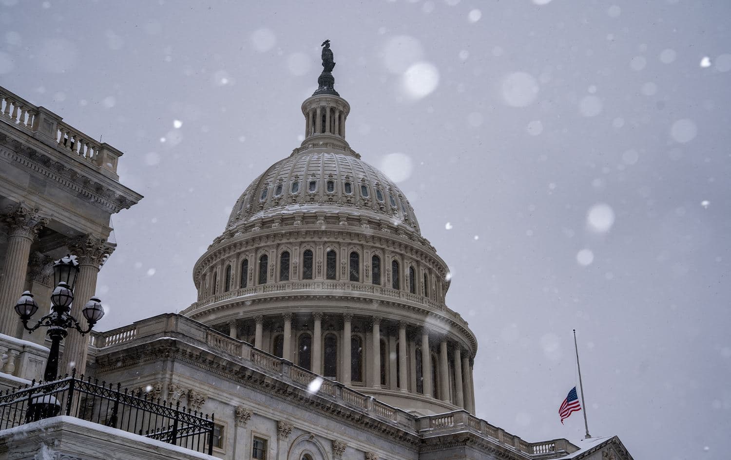 A view of the US Capitol building during a winter storm on January 6, 2025. Photo: AFP