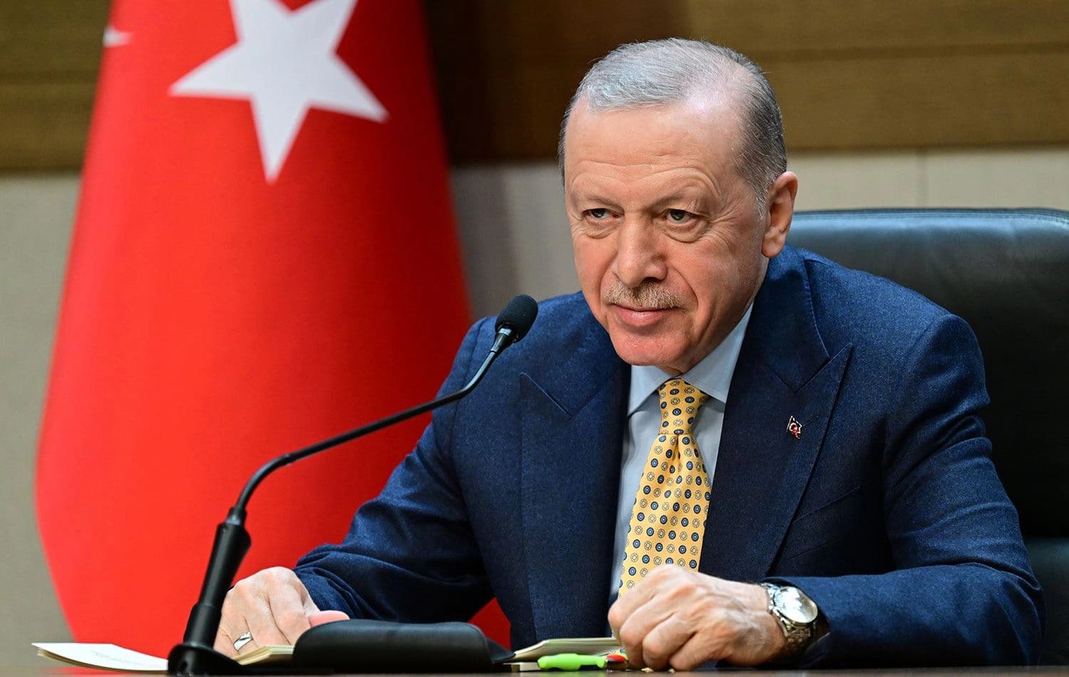 Erdoğan, Malezya ziyareti öncesi Atatürk Havalimanı'nda basın toplantısı düzenledi. / Foto: AA