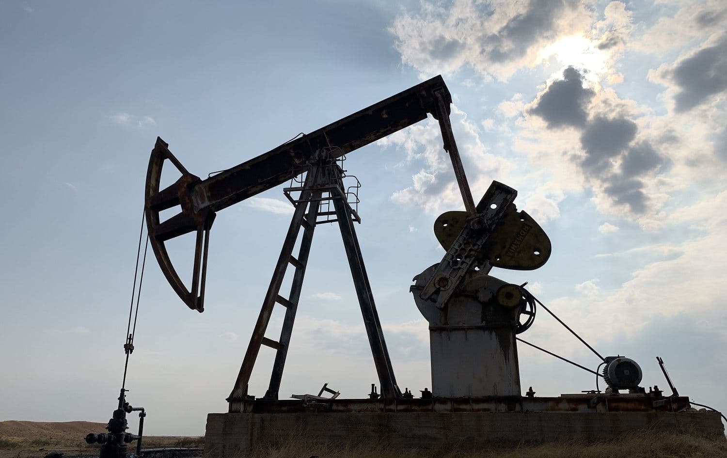 An oil pump jack in Hasaka province, northeastern Syria on October 26, 2019. Photo: Bilal Mustafa/Rudaw