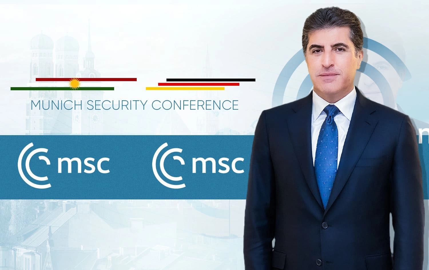 Kurdistan Region President Nechirvan Barzani to attend Munich Security Conference (MSC).  Graphic: Rudaw
