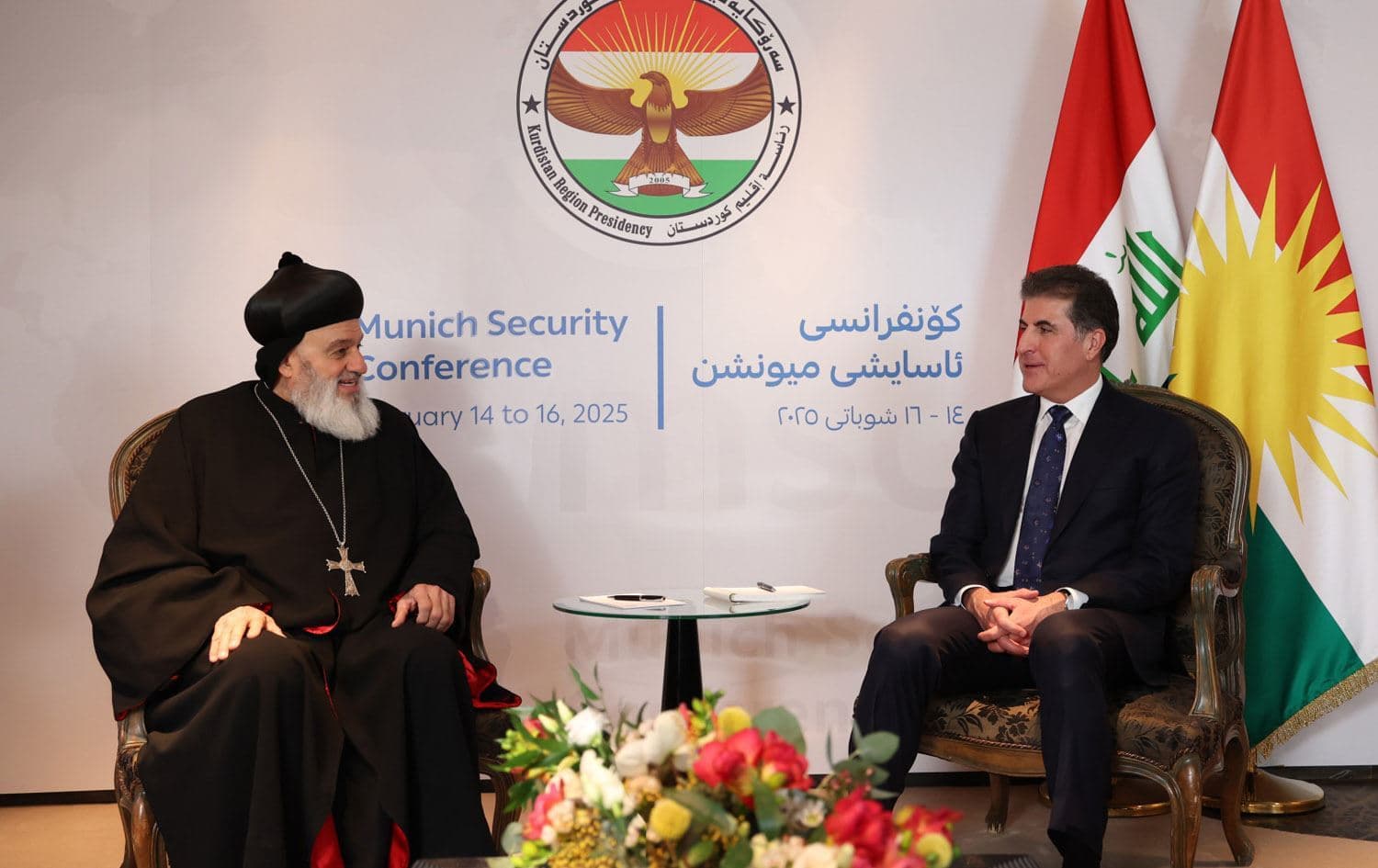 Başkan Neçirvan Barzani ve Süryani Ortodoks Kilisesi Genel Ruhani Lideri Moran Mor İgnatius II. Efrem 