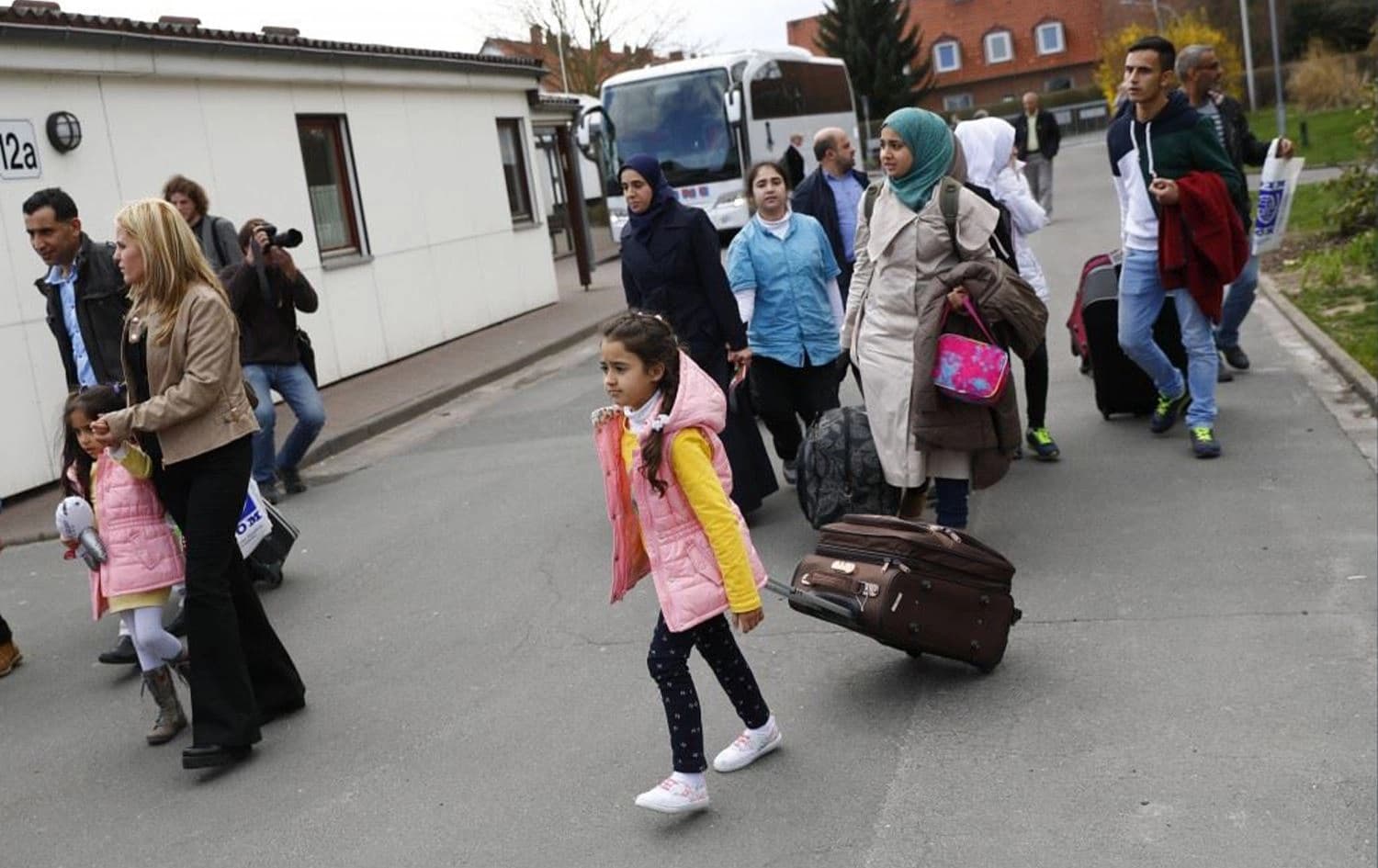 Refugee arrive at a camp in Germany on April 4, 2016. Photo: AP