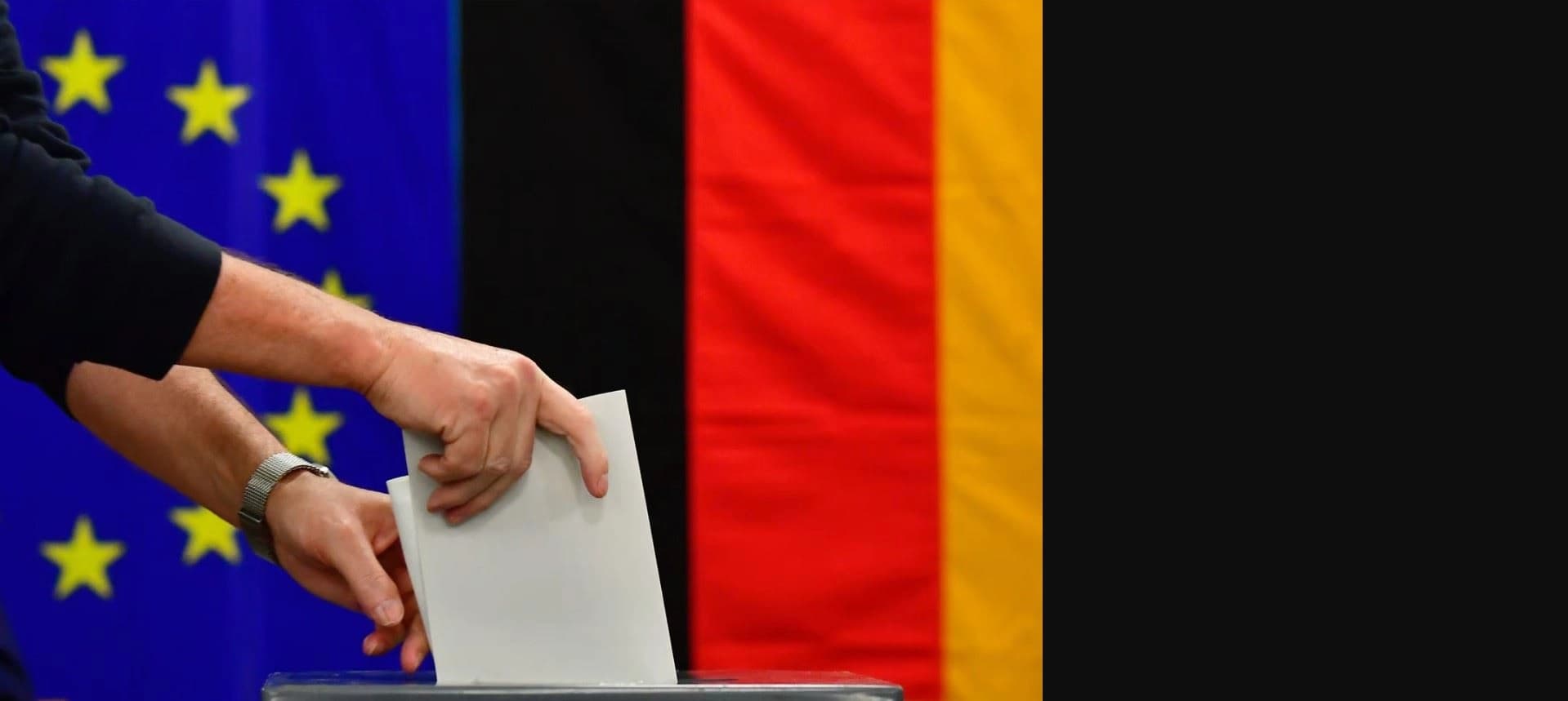 A person casting a vote during the German federal parliamentary election. File photo: AFP