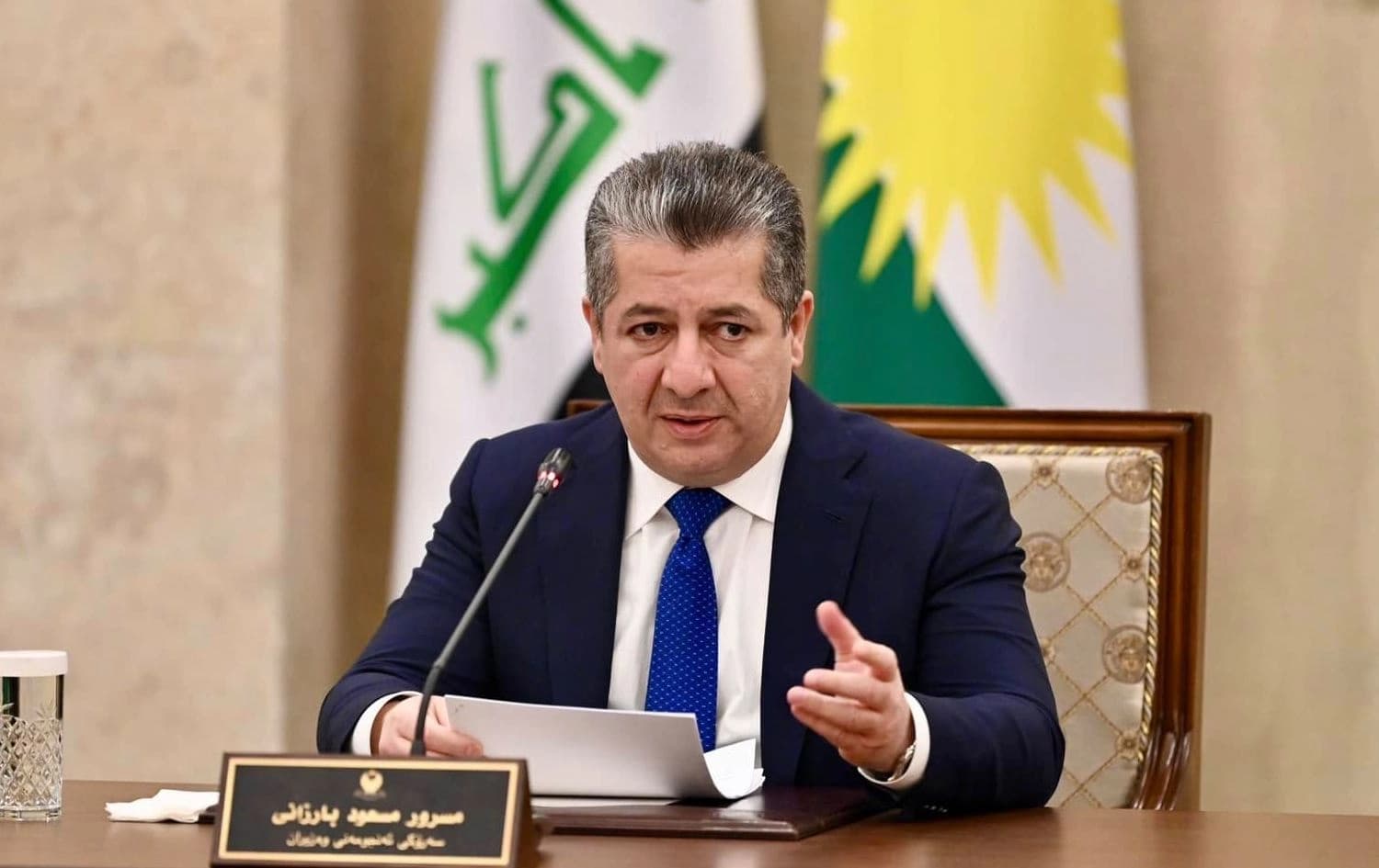  مەسرور بارزانی، سەرۆکوەزیرانی هەرێمی کوردستان. 