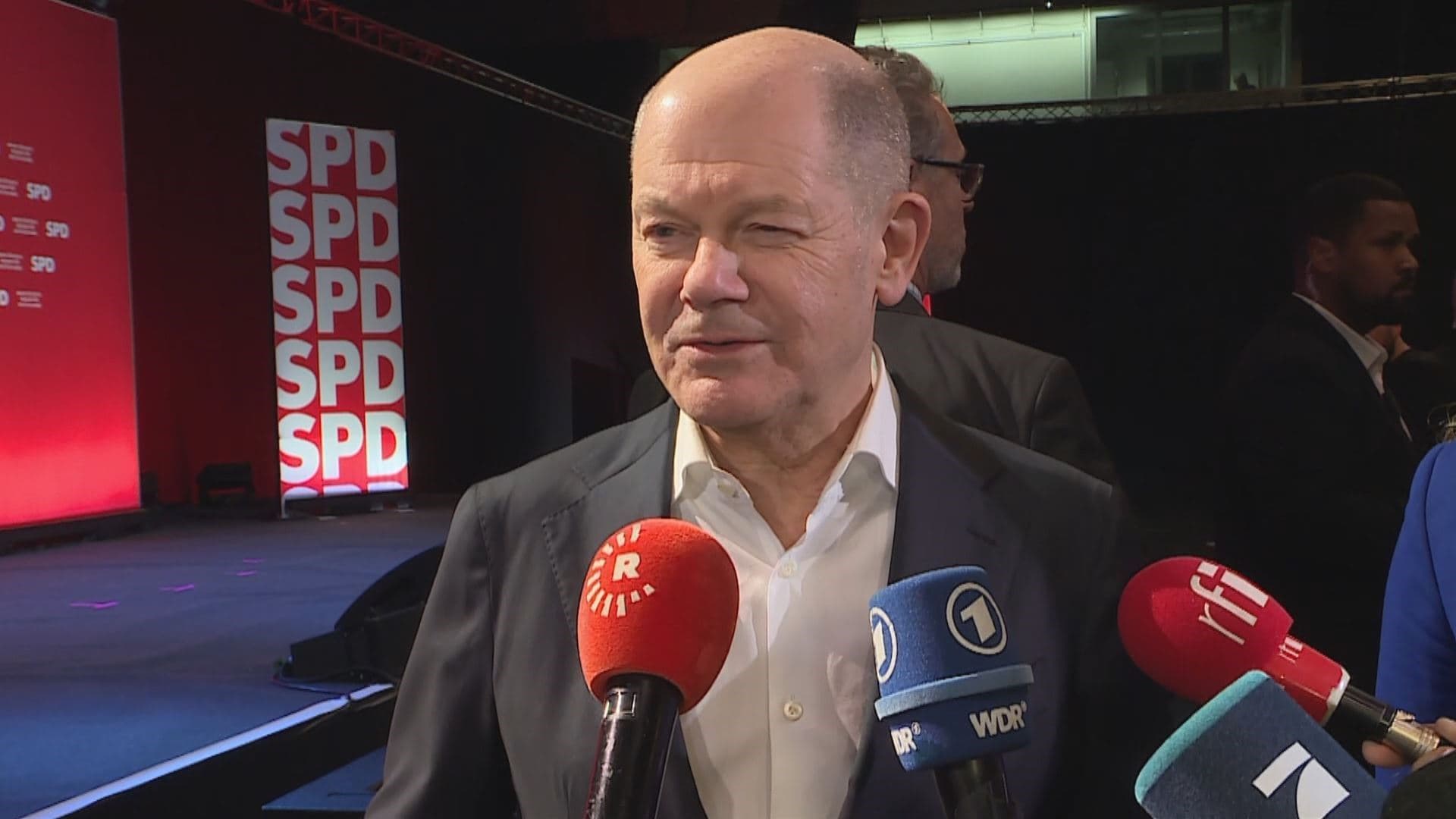  German Chancellor Olaf Scholz speaking to Rudaw on February 22, 2025. Photo: Rudaw