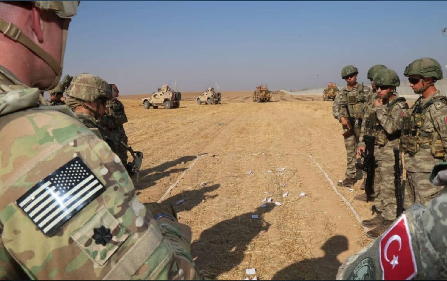 Leşkerên Amerîka û Tirkiyeyê li Rojavayê Kurdistanê / Wêne: Arşîv