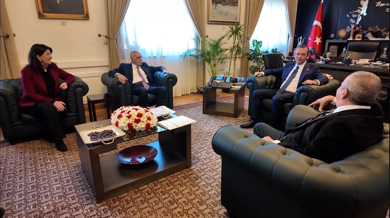 DEM Party delegates meeting with CHP leader Ozgur Ozel in Ankara in January 2025. Photo: DEM Party 