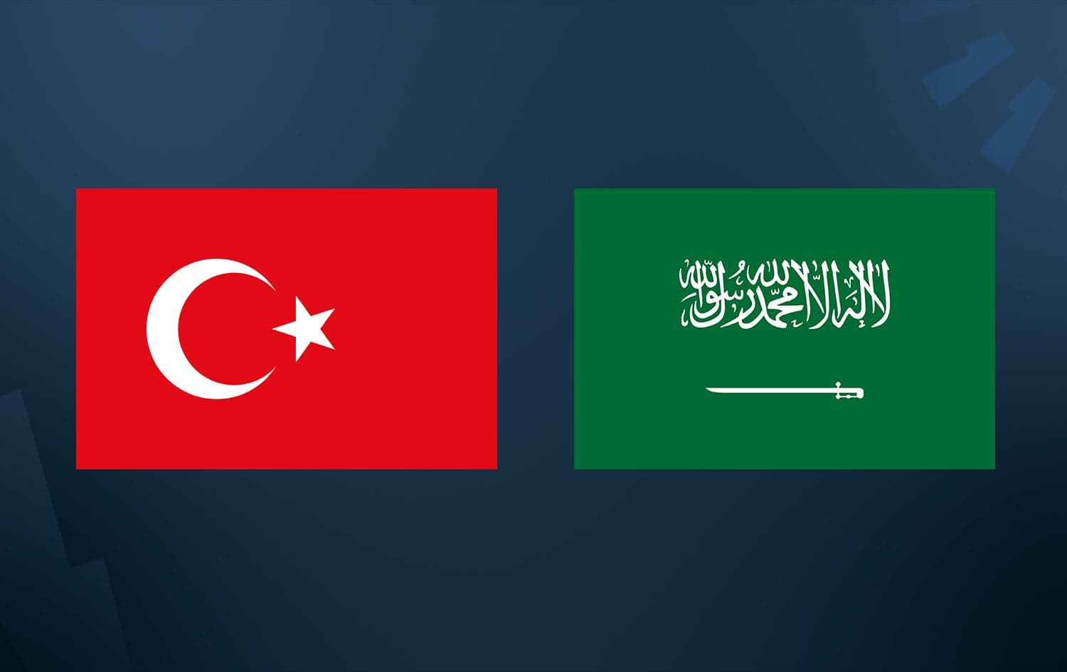 The flags of Turkey (left) and Saudi Arabia (right). Graphic: Rudaw