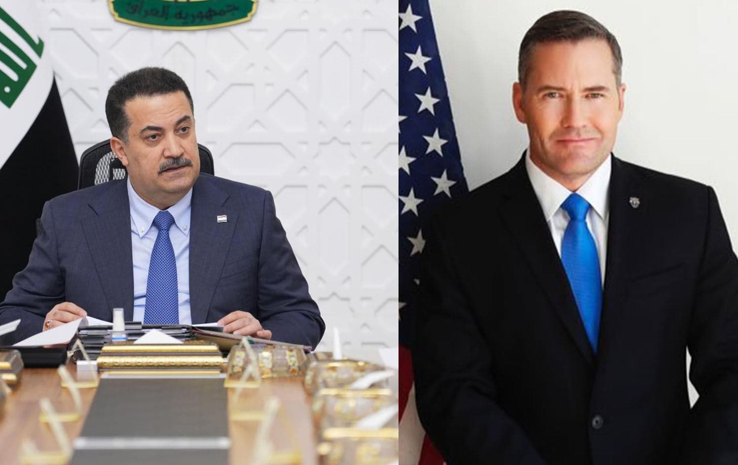 US National Security Advisor Michael Waltz (right) and Iraqi Prime Minister Mohammed Shia’ al-Sudani (left). Graphic: Rudaw