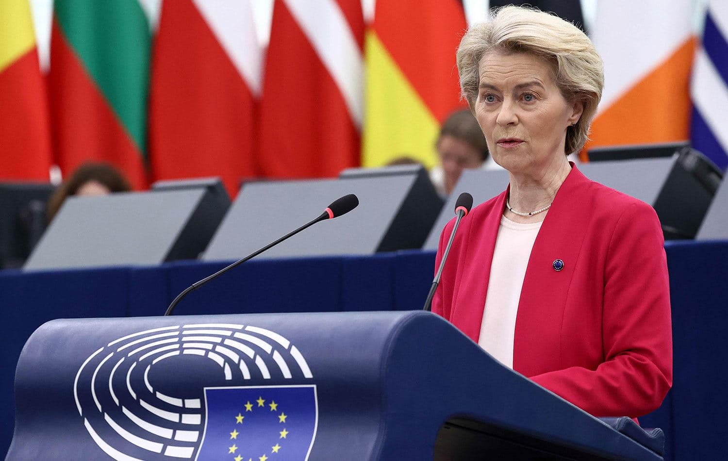 Von der Leyen, Avrupa Parlamentosu (AP) Genel Kurulu’nda milletvekillerine hitap etti. / Foto: AFP