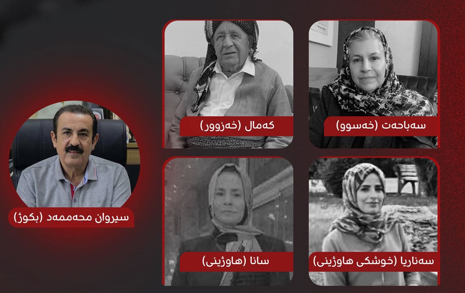 ئەو کەسانەی لە رووداوەکەدا کوژران لەگەڵ بکوژەکە.