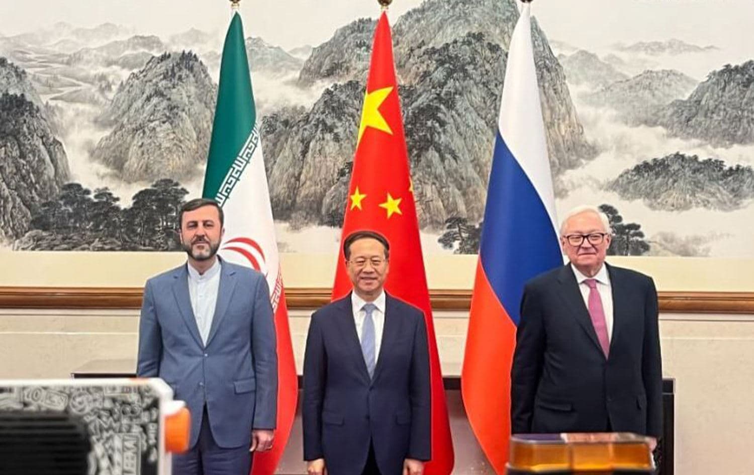 From left: the deputy foreign ministers of Iran, Russia, and China meeting in Beijing on March 14, 2025. Photo: IRNA 