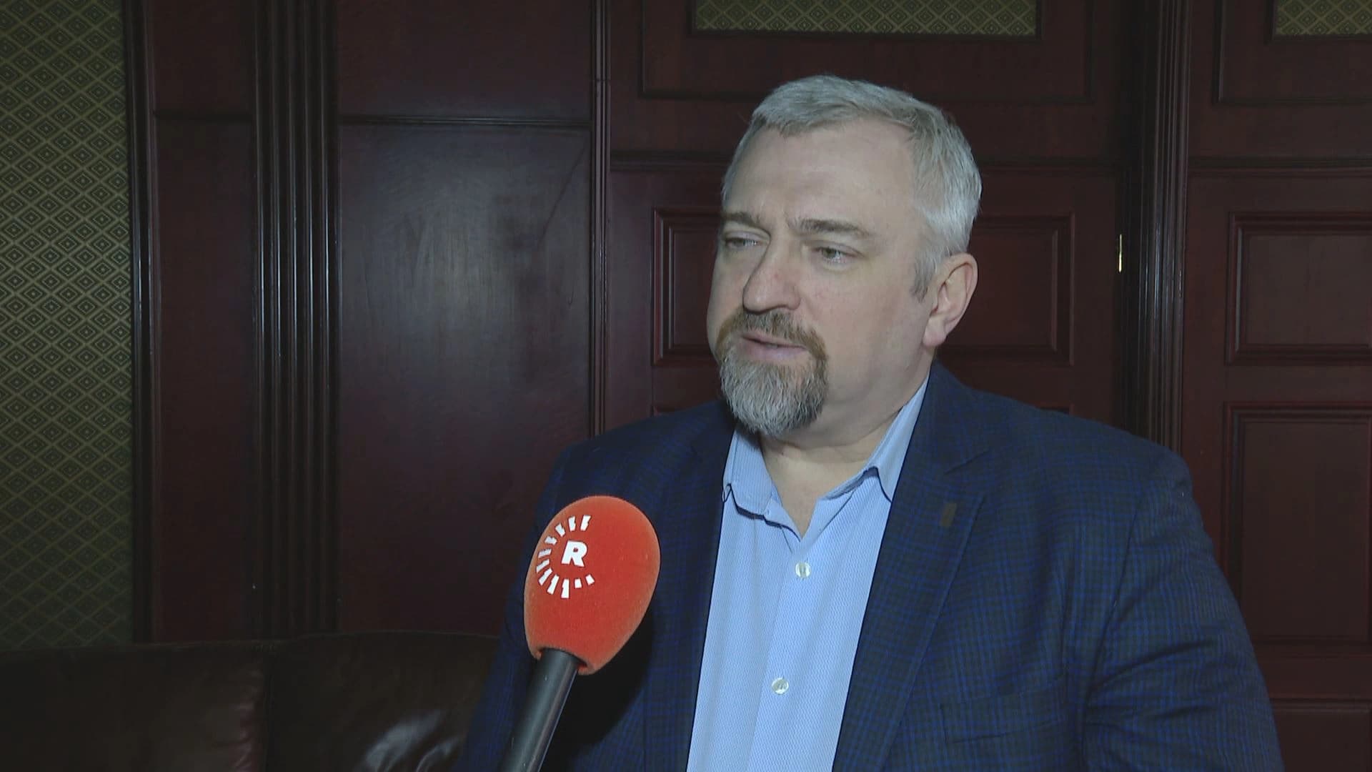 Ukrainian lawmaker Oleksandr Fedienko speaking to Rudaw in Kyiv on March 12, 2025. Photo: screengrab/Rudaw