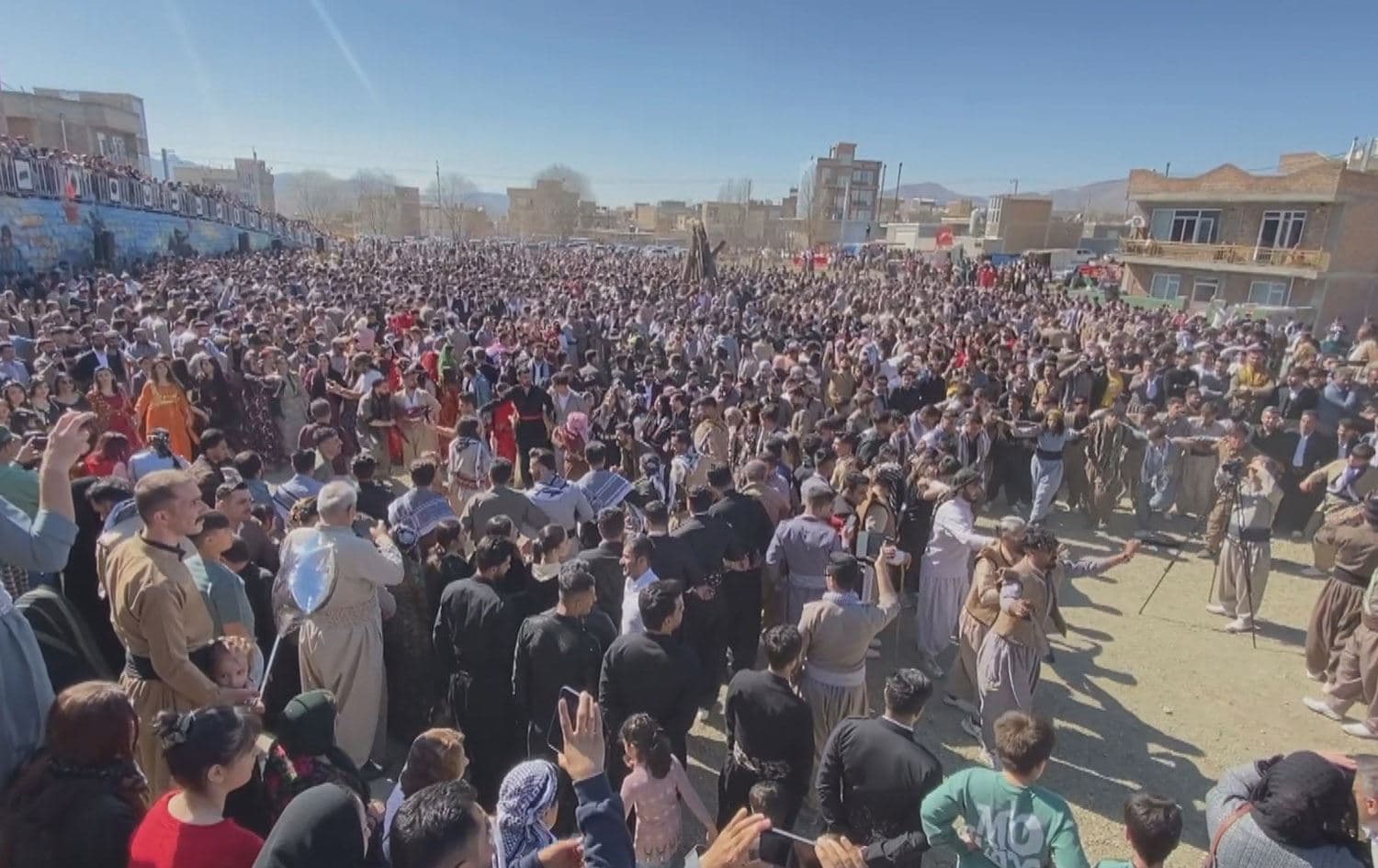Kurds celebrating Newroz in western Iran (Rojhelat) on March 14, 2025. Photo: screengrab/submitted 