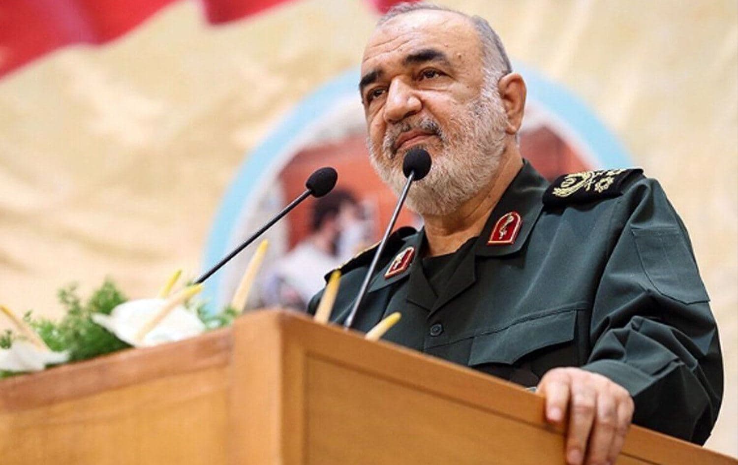 Islamic Revolutionary Guard Corps (IRGC) chief Hossein Salami giving a speech on March 16, 2025. Photo: IRNA