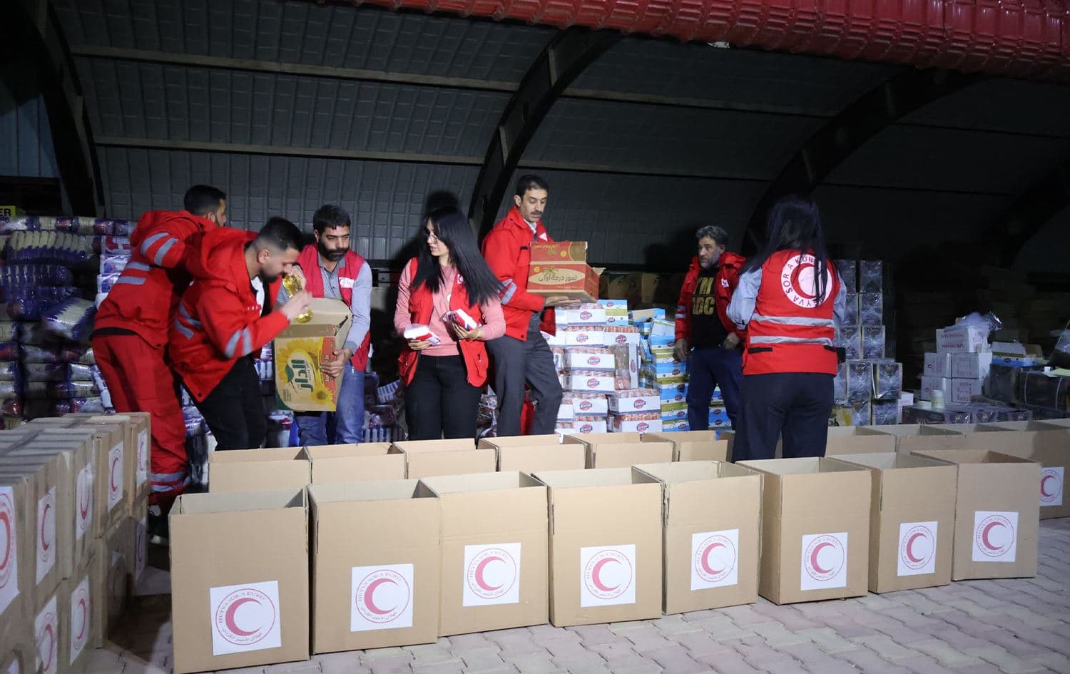 Kurdish Red Crescent prepares aid convoy to be sent to Syria’s coastal areas on March 17, 2025. Photo: Submitted/Kurdish Red Crescent