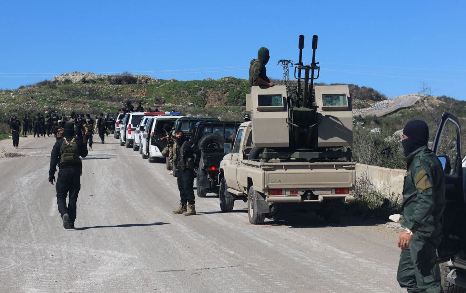 Syrian forces gather at the Syria-Lebanon border. Photo: SOHR