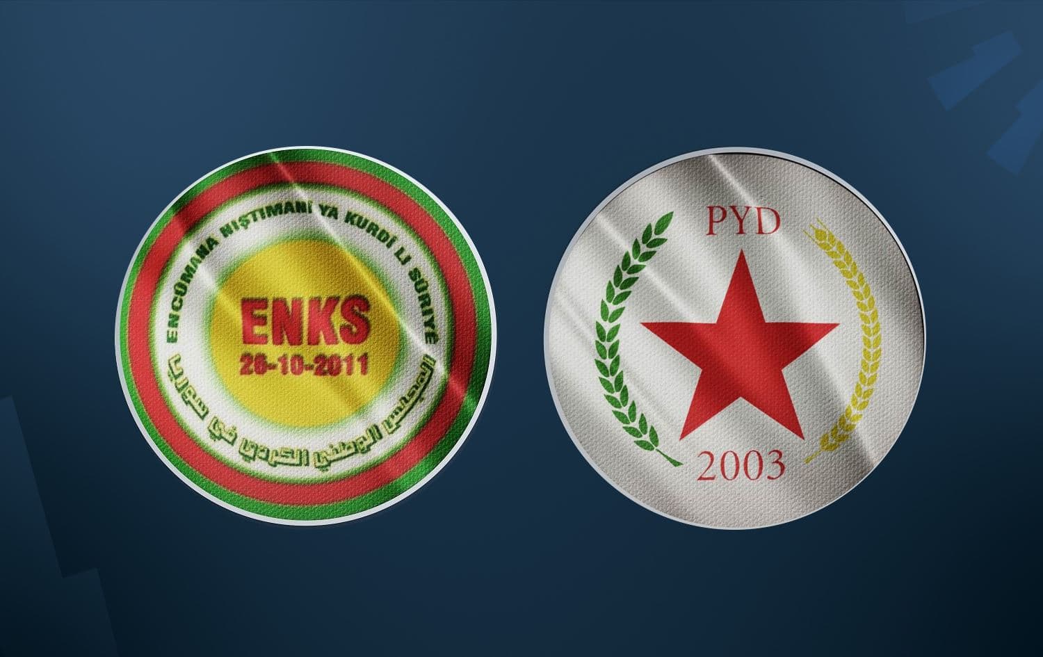 Logoyên ENKS û PYDyê / Wêne: Rûdaw Grafîk