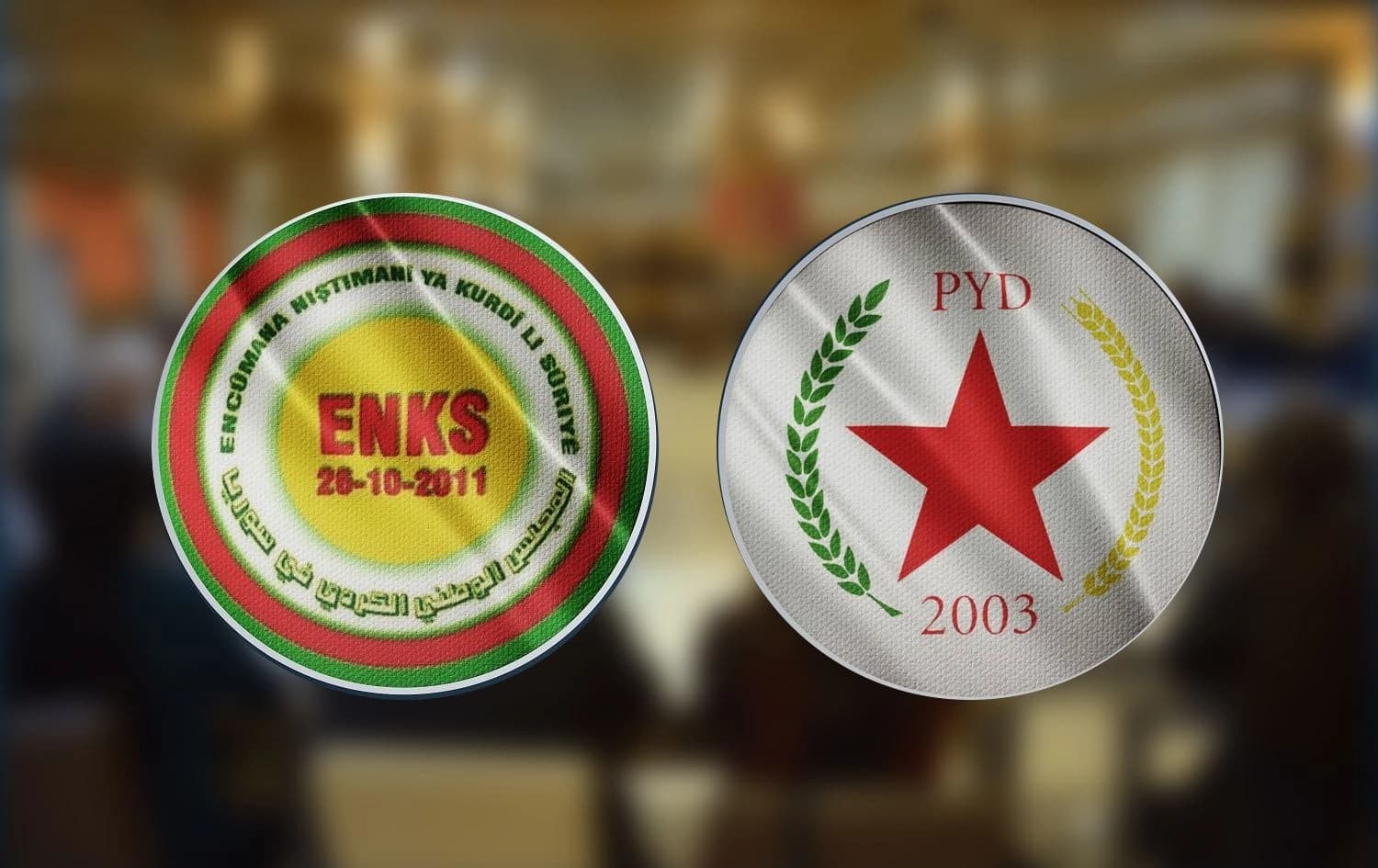 Logoyên ENKS û PYDyê /Wêne: Rûdaw Grafîk