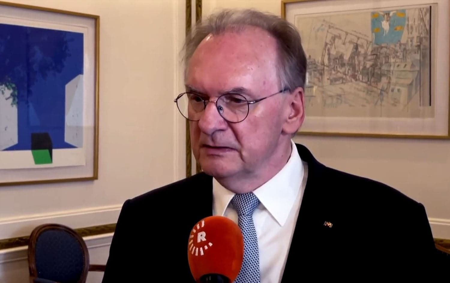 Reiner Haseloff, premier of Germany’s Saxony-Anhalt state, speaking to Rudaw in the state on March 21, 2025. Photo: screengrab/Rudaw