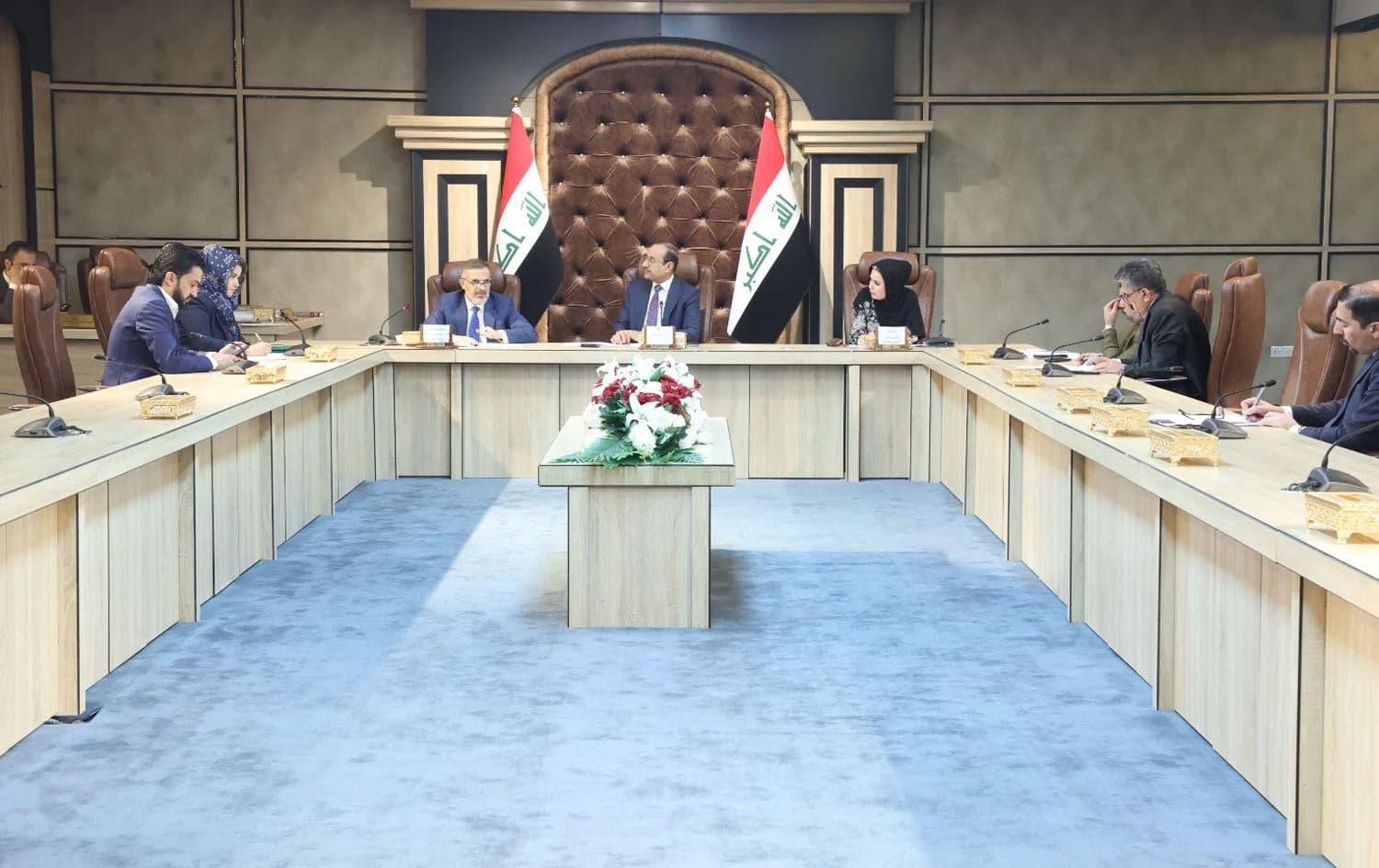 Iraqi Planning Minister Mohammed Ali Tamim meeting with the Iraqi parliament's finance committee on March 26, 2025. Photo: Iraqi parliament