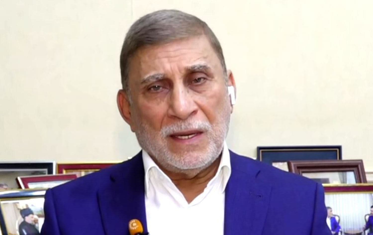 Prominent Iraqi politician Izzat al-Shabandar speaks to Rudaw on April 9, 2025. Photo: Rudaw