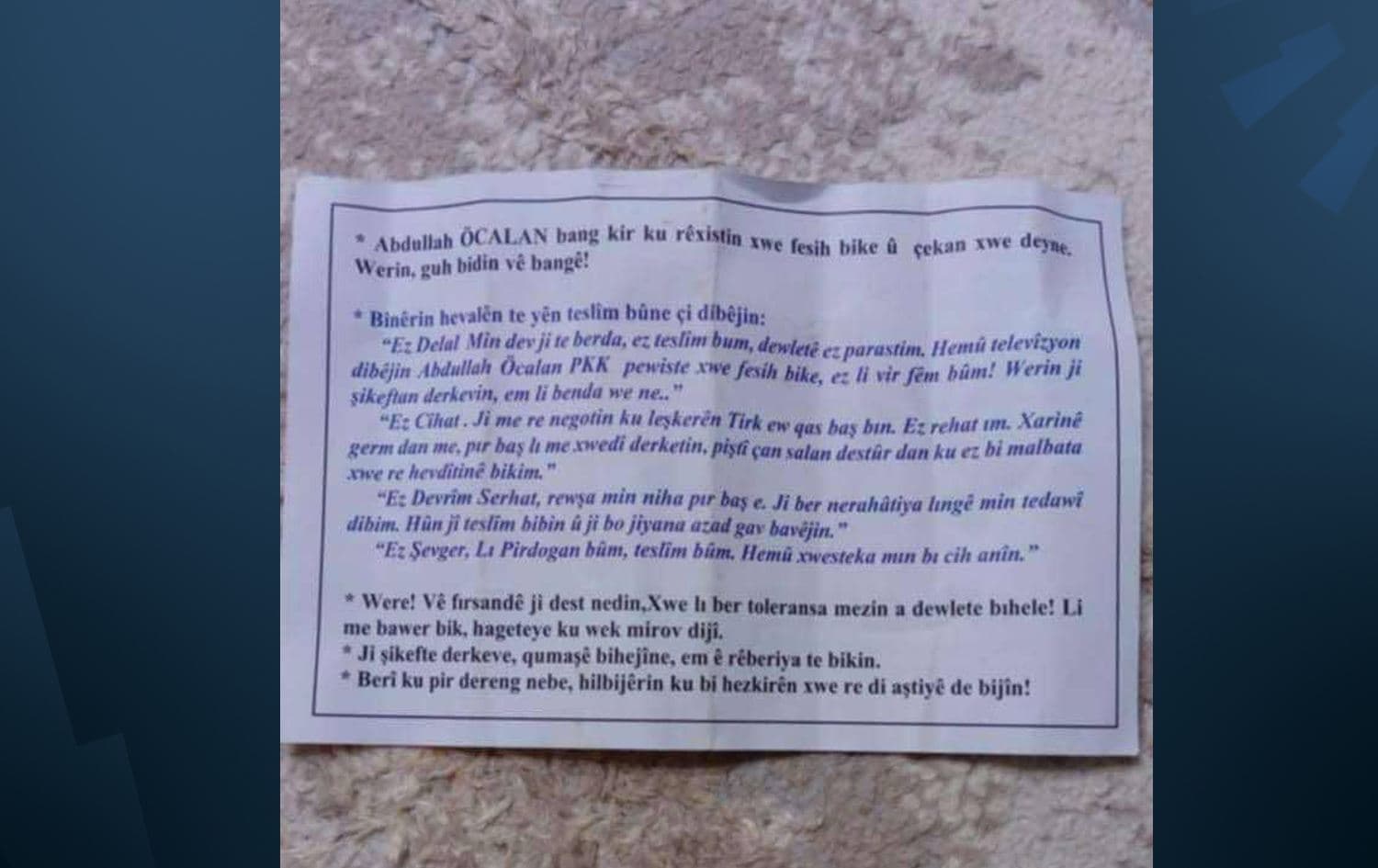TSK'nın attığı bildiri