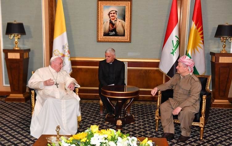 Papa Francis û Serok Mesûd Barzanî /Wêne: Rûdaw/Arşîv