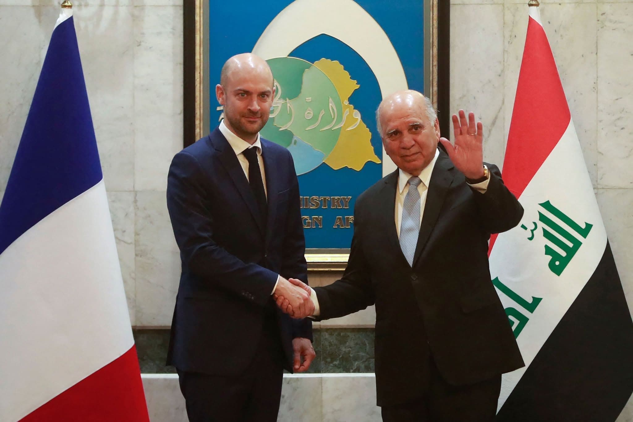 فؤاد حسين ونظيره الفرنسي في بغداد