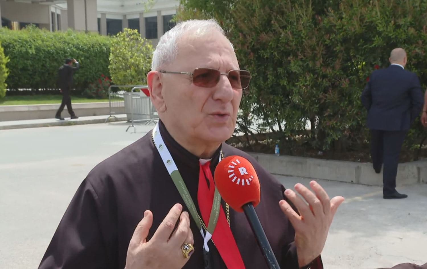 Cardinal Louis Raphael Sako, patriarch of the Chaldean Catholic Church, speaking to Rudaw in Erbil on April 23, 2025. Photo: Rudaw