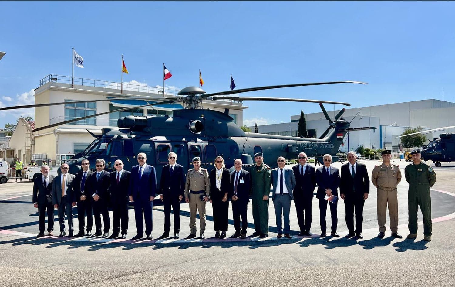 Iraqi receives two military helicopters from Airbus on April 30, 2025. Photo: Iraqi defense ministry. 