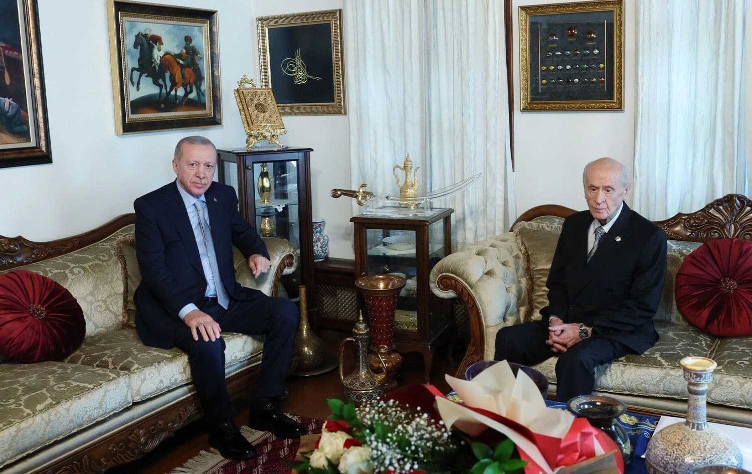 Civîna Recep Tayyîp Erdogan û Devlet Bahçelî /Wêne: AA