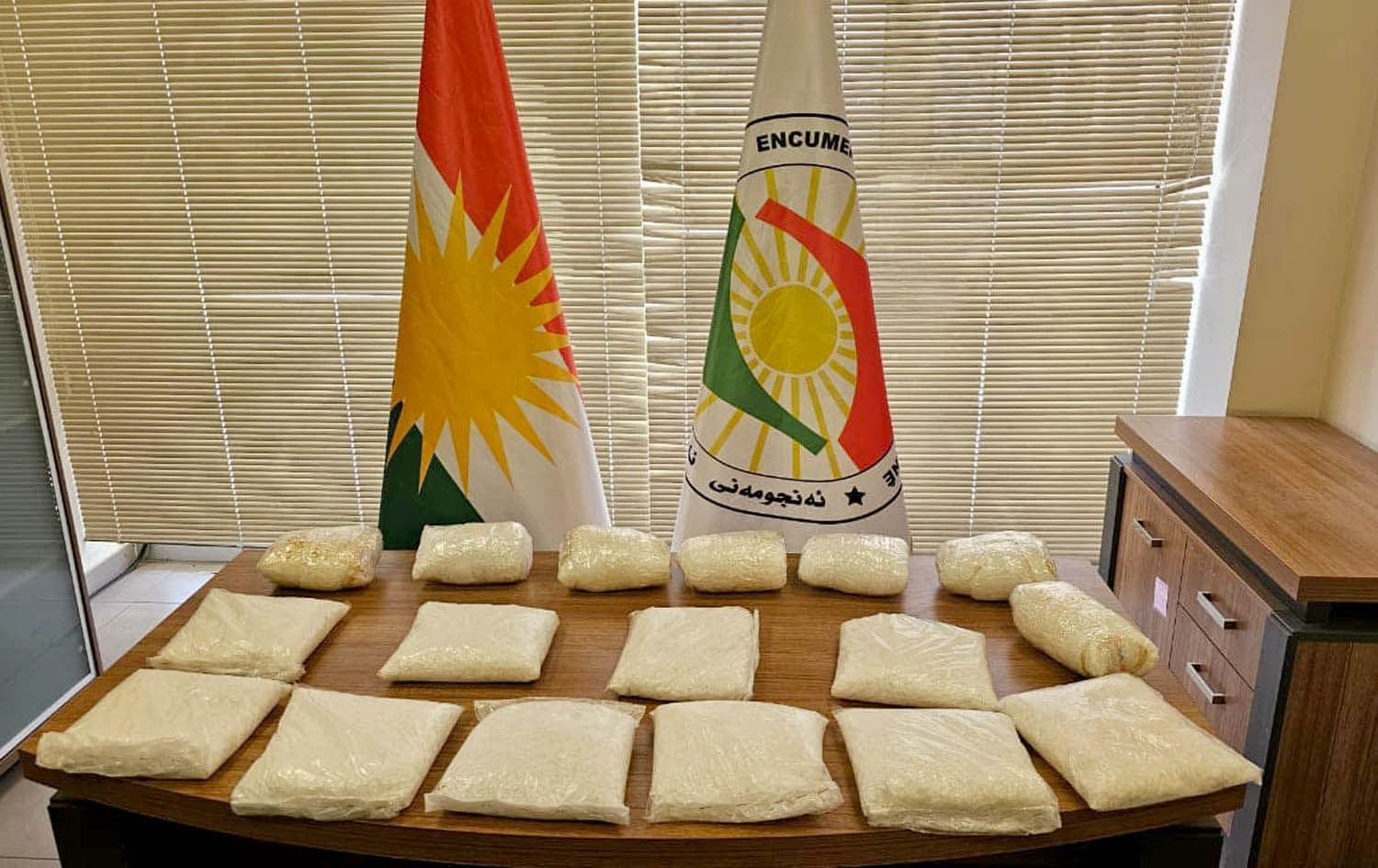 A quantity of drugs seized by Kurdish security forces. File photo: Kurdistan Region anti-narcotics directorate