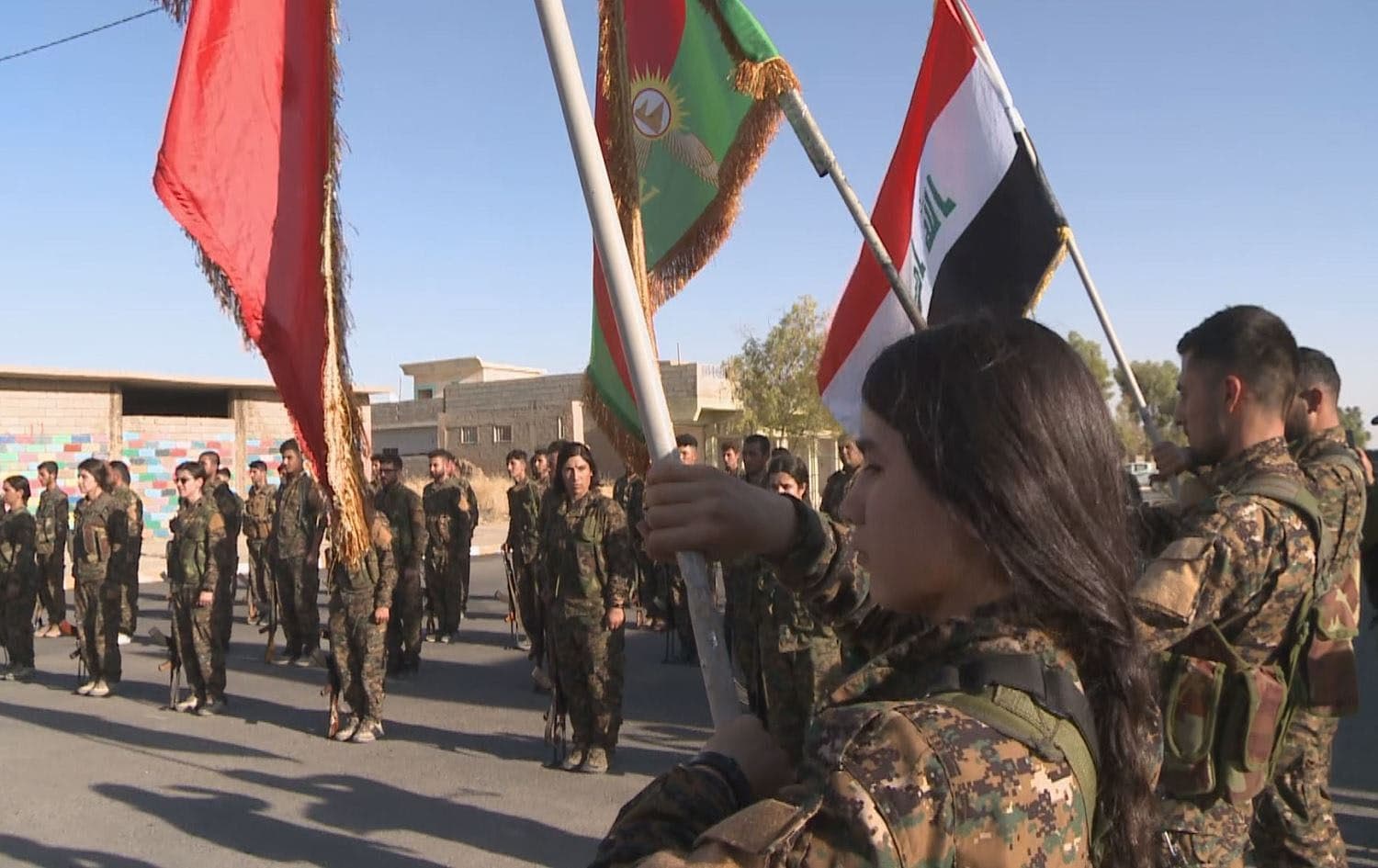 Fighters from the Shingal Resistance Units (YBS) train in Shingal in November 2020. Photo: Rudaw