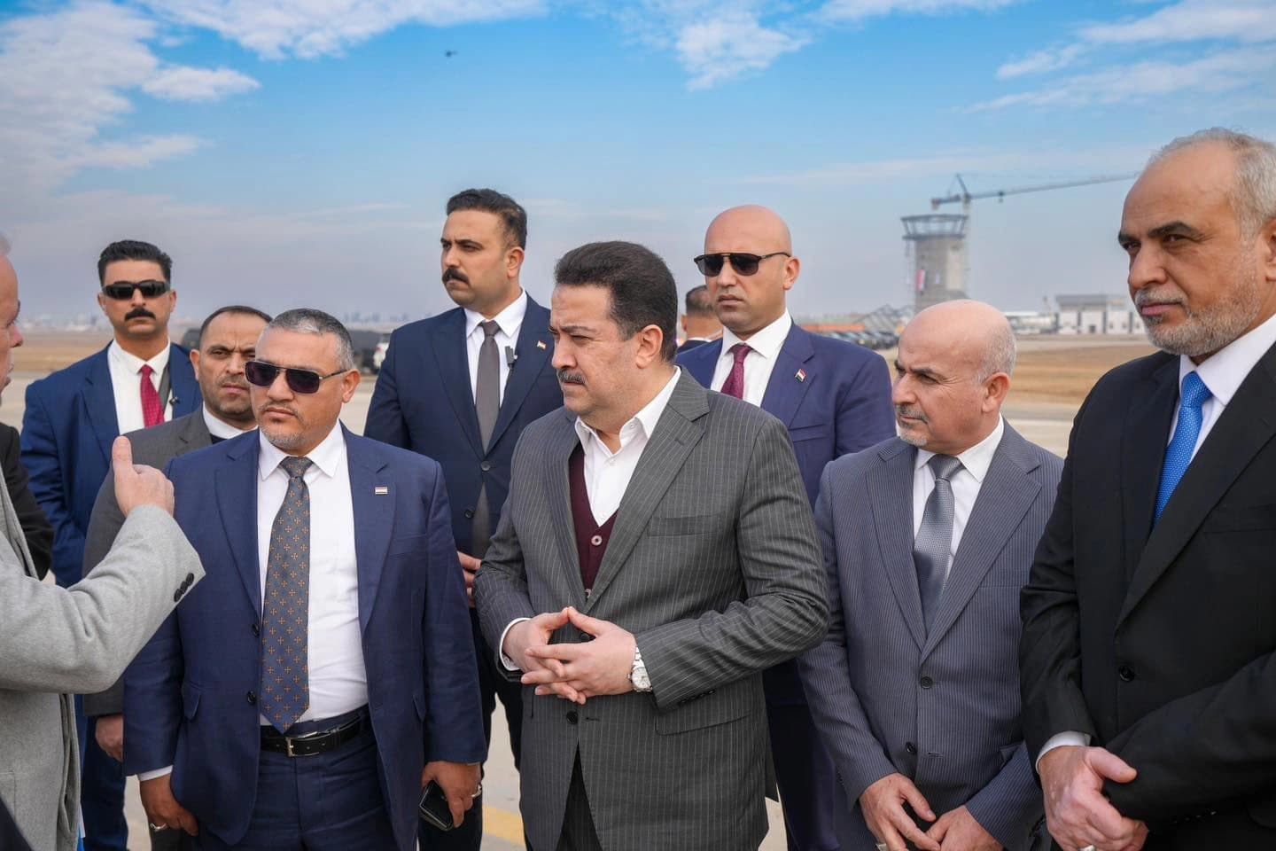 The Iraqi Prime Minister Mohammed Shia’ al-Sudani during a visit to Mosul Internatinal Airport on December 22, 2024. Photo: Sudani's office. 
