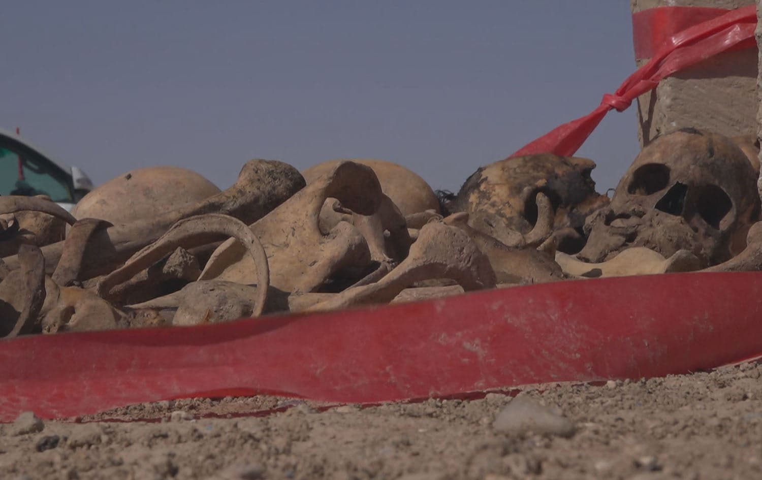 Islamic state (ISIS) remains found in a Shingal mass grave on May 11, 2025. Photo: Rudaw