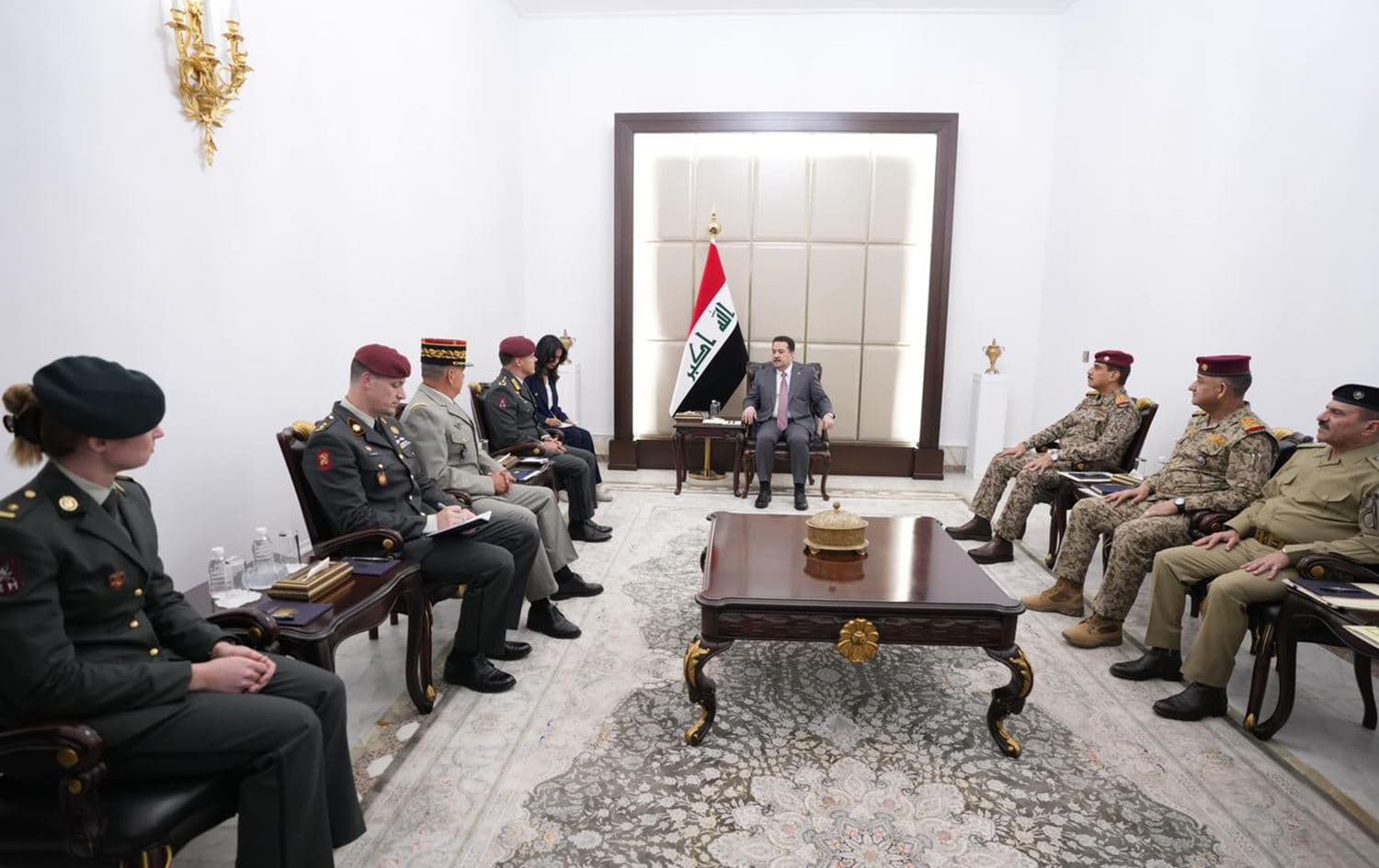 Iraqi PM Mohammed Shia’ al-Sudani receives Maj. Gen. Christophe Hintzy, the new commander for NATO’s Mission in Iraq. Photo: IraqiPMO/X