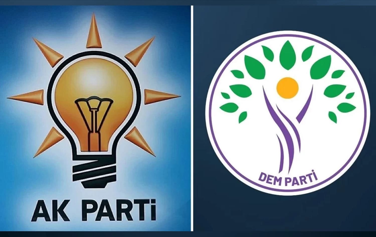 Logoya AK Partî û DEM Partiyê / Wêne: Rûdaw Grafîk