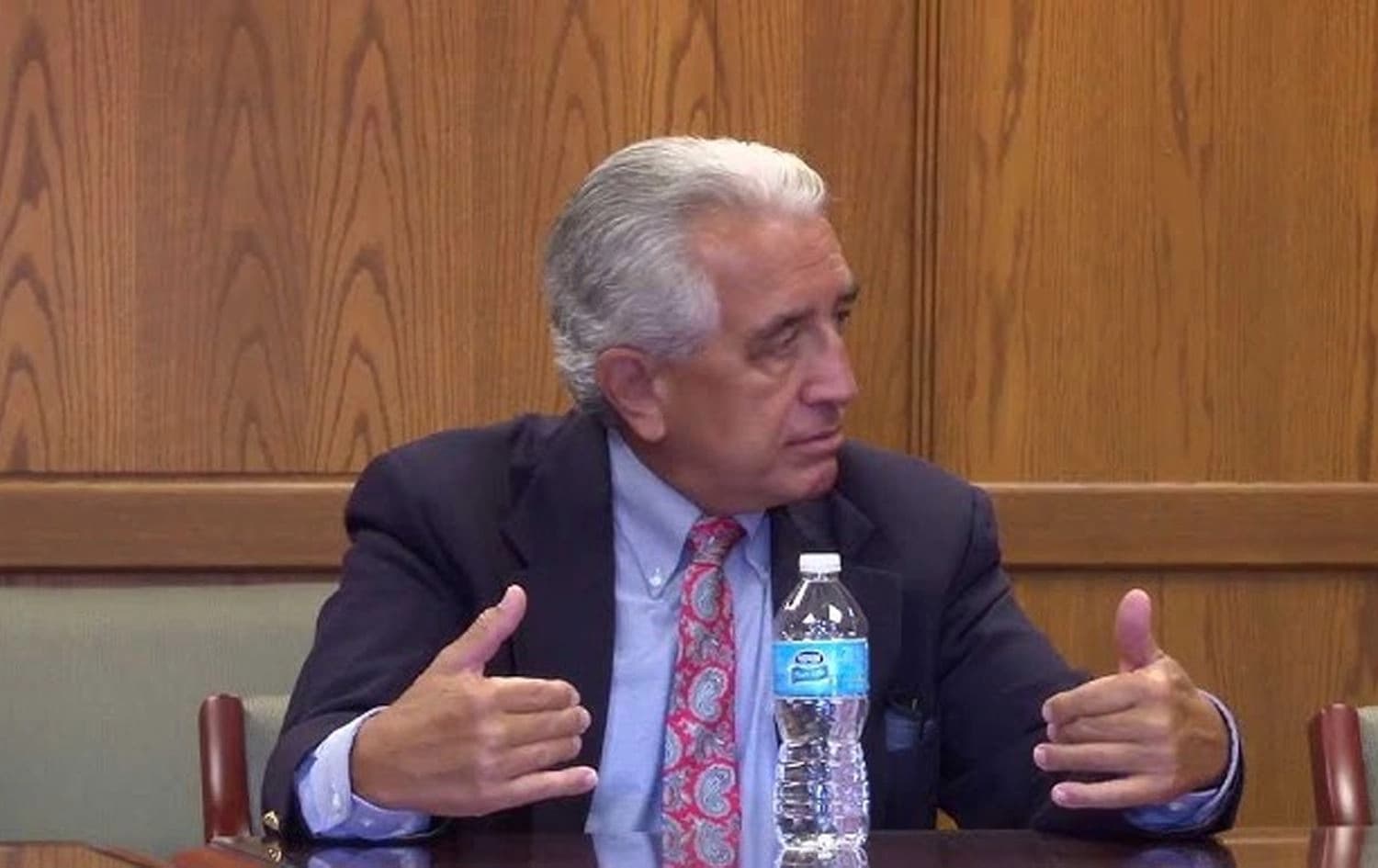The late Stafford Clarry speaks in a discussion at the Syracuse University in New York on February 4, 2014. Photo: Syracuse University