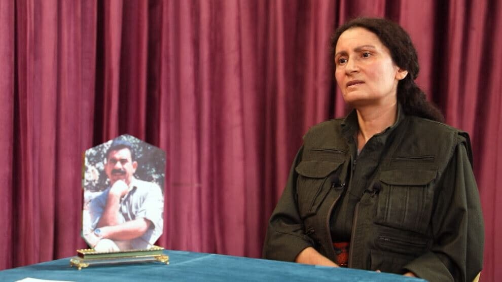 Bese Hozat, the co-chair of the Kurdistan Communities Union's (KCK) Executive Council, speaking to PKK media. Photo: MedyaHaber